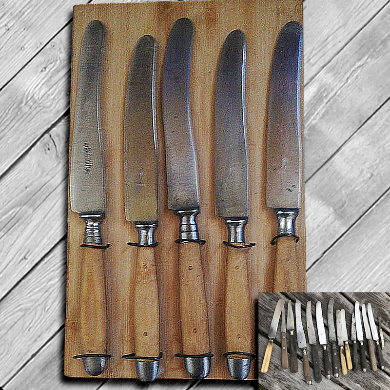 Messerset mit Holzgriffen